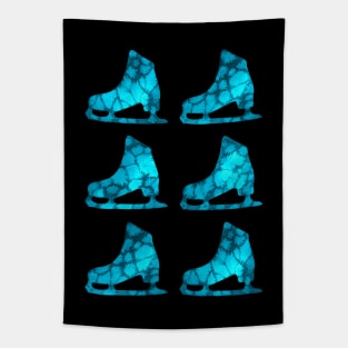 Watercolor Figure Skates (Aquamarine) Tapestry