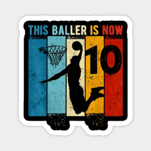 10 Year Old Basketball 10th Birthday Boy Magnet