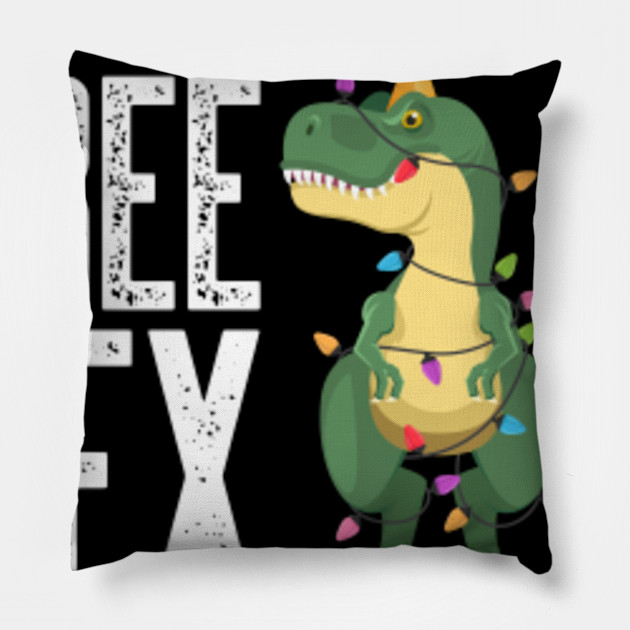 Christmas Tree Rex Dinosaur Christmas Lights T Rex Pun Joke Christmas Tree Rex Dinosaur Costume Pillow Teepublic
