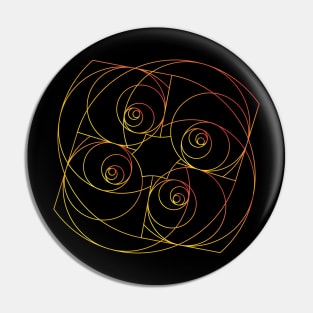 Golden Ratio Fibonacci Spiral Mandala Pin