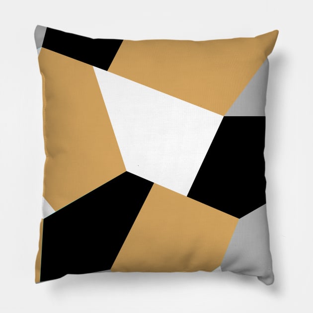 Gold, black, white and grey mosaic seamless repeat pattern image. Pillow by LizzyizzyDesign