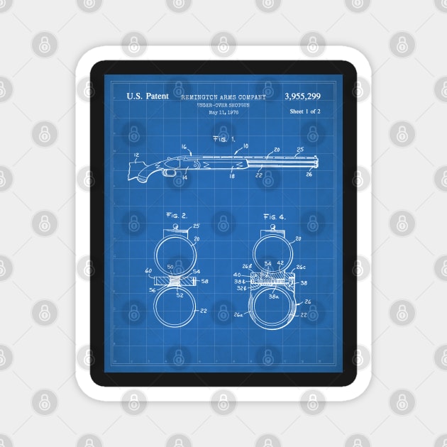 Remington Shotgun Patent - Police Officer Law Enforcement Art - Blueprint Magnet by patentpress