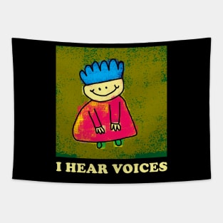 I Hear Voices | Funny Demon Satan Child Tapestry