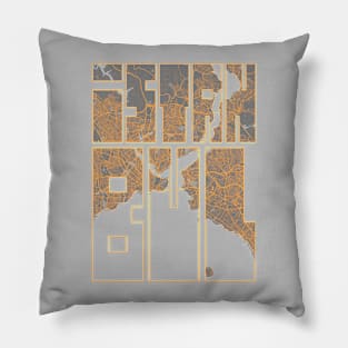 Istanbul, Turkey City Map Typography - Bauhaus Pillow