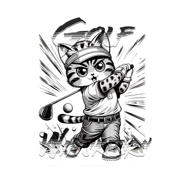 Ulti-Meowt Golf Pro - Whimsical Cat Golfer by Conversion Threads