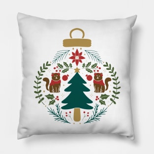 Cat Christmas ornament design Pillow