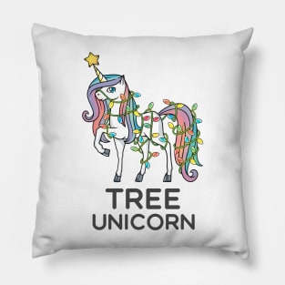 Tree Unicorn Christmas Pillow