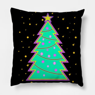 Neon Christmas Tree Pillow