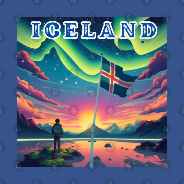 ICELAND HIKING Under the Aurora Borealis Says T-Shirt by SailorsDelight