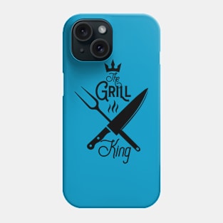 The grill king; bbq; grill; griller; barbeque; chef; cook; cooking; dad; father; husband; cooks; meat; knives; steak; cooking; dad who cooks; Phone Case