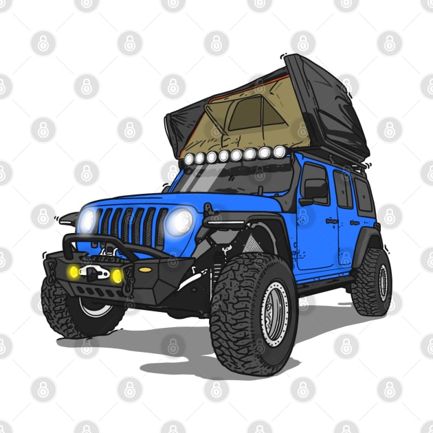 Jeep Wrangler Camp Time- Blue by 4x4 Sketch