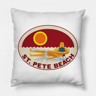 St. Pete Beach Florida Saint Petersburg Vintage Style Travel Vacation Pillow