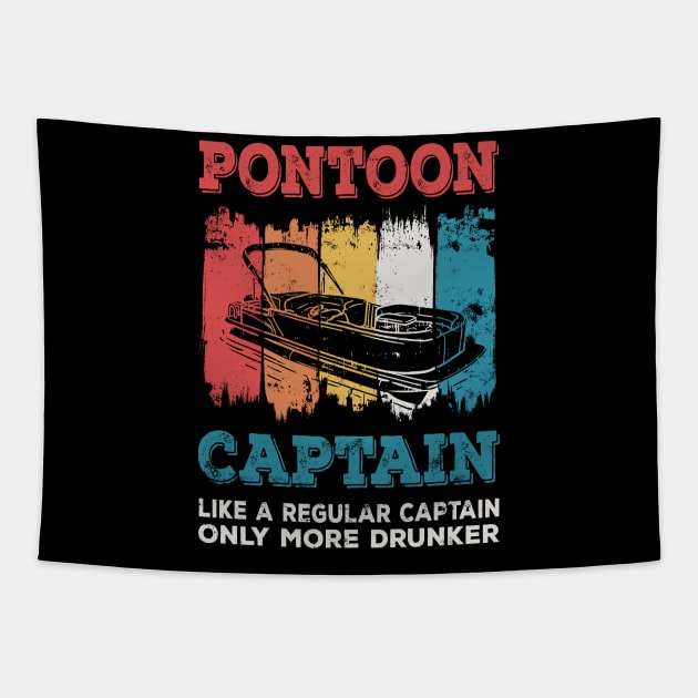 Pontoon Captain vintage style gift Tapestry by Lomitasu