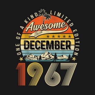 Awesome Since December 1967 Vintage 56th Birthday T-Shirt