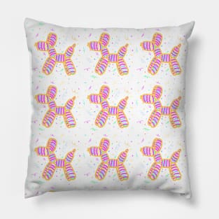 Balloon Dog Party (Orange) Pillow