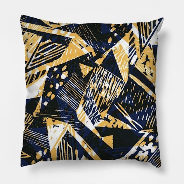 Triangle Gold Pillow by Cool Cool Design