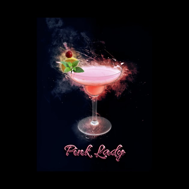 Pink Lady Cocktail Drink Happy Hour Party by Boehm Graphics