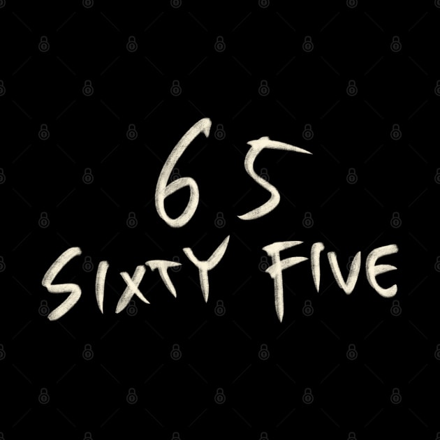 Hand Drawn Letter Number 65 Sixty Five by Saestu Mbathi