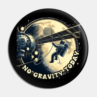 No Gravity Today: Astronaut's Lunar Tether in Blue, White, and Black Serenity Pin