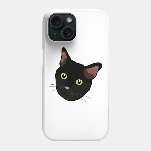 Black Cat Portrait Phone Case by crankycranium