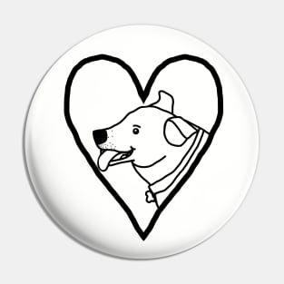 My Valentines Toby Dog Outline Pin