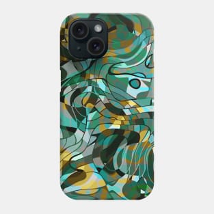 Green and Gold Geometric Pattern Phone Case