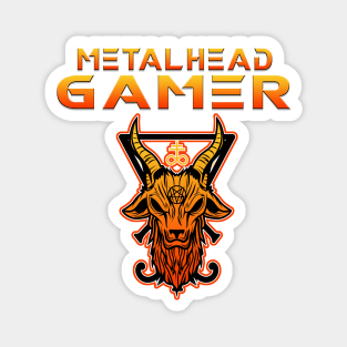 Metalhead Gamer Baphomet Orange Magnet