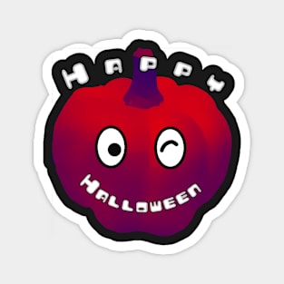 Happy Halloween Cute Red Pumpkin Magnet