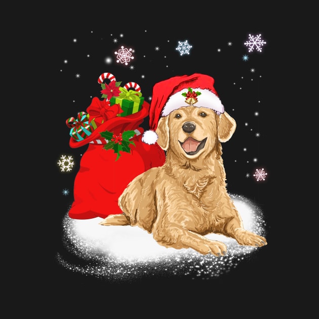 Christmas Santa Golden Retriever by TeeAbe