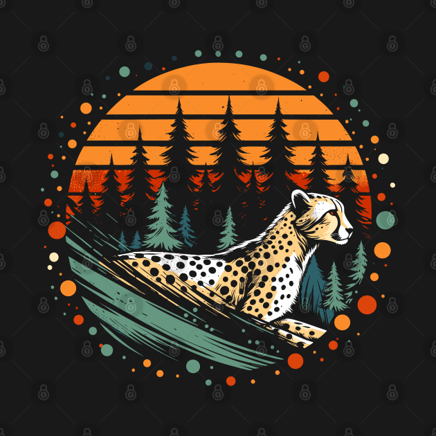 cheetah in forest vector illustration tshirt design by alan gaming store