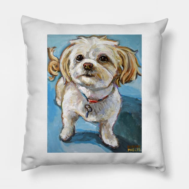 Murphy the Chi Poo Pillow by RobertPhelpsArt