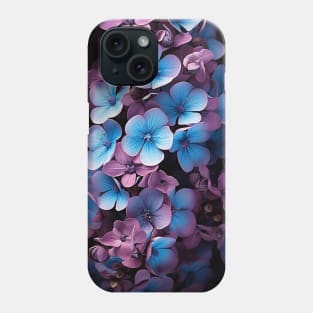 Purple Flowers Design Teal Blue Floral Cute Garden Print Phone Case