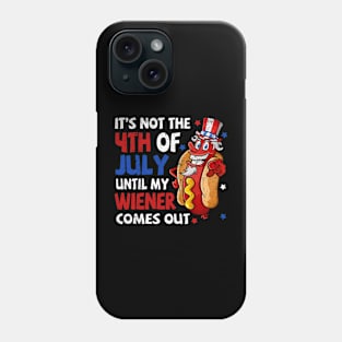 4th of July Funny Wiener Partying Grilling Fourth Humor Gift Hot Dog BBQ Phone Case