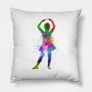 Ballet girl in watercolor Pillow