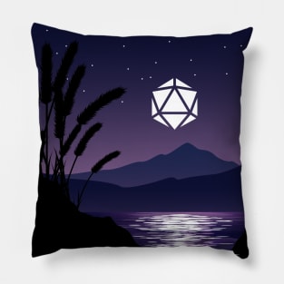 Full Moon D20 Dice RPG Night Roleplaying Landscapes Pillow