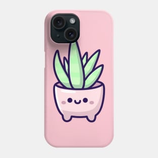 Cute Kawaii Cactus in a Pot with a Smiley | Kawaii Illustration | Kawaii Cute Plant Phone Case