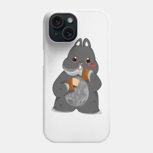 Black Rabbit eating fortune cookie | Rabbit Year | Bunniesmee Phone Case