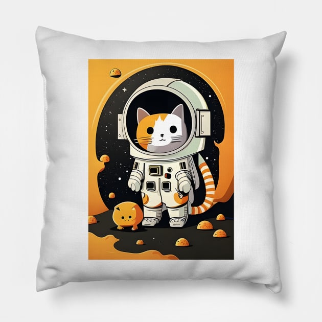 I'm Cat Astronaut, Funny Cat Floating Around The Planets - Love Cats Pillow by Freeman Thompson Weiner