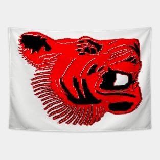 Chinese Tiger Head pixel art Tapestry