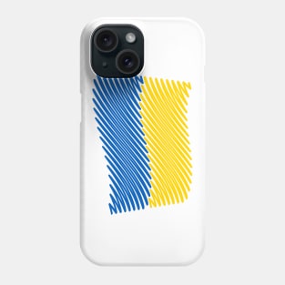 Ukraine Flag Scribble (Blue - Yellow) Phone Case