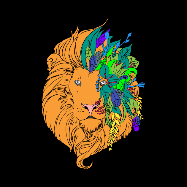 Floral lion by PassKoms