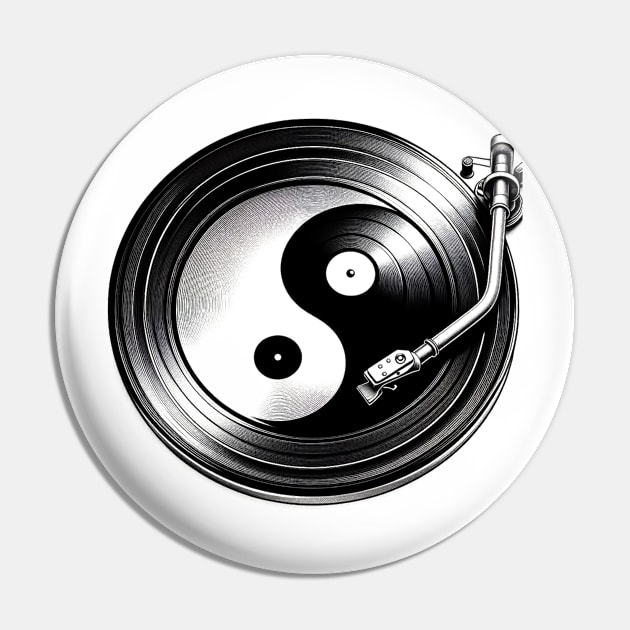 Yin And Yang Vinyl Record Player Pin by ArtisanEcho