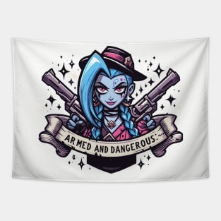 armed and dangerous- jinx powder Tapestry