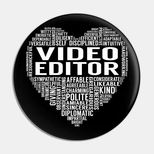 Video Editor Heart Pin by LotusTee