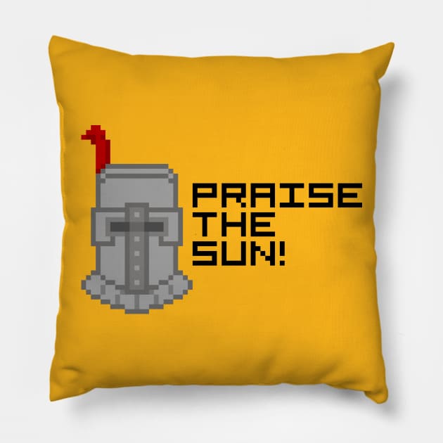 Dark Souls Praise The Sun Solaire 8-Bit Pixel Art Pillow by StebopDesigns