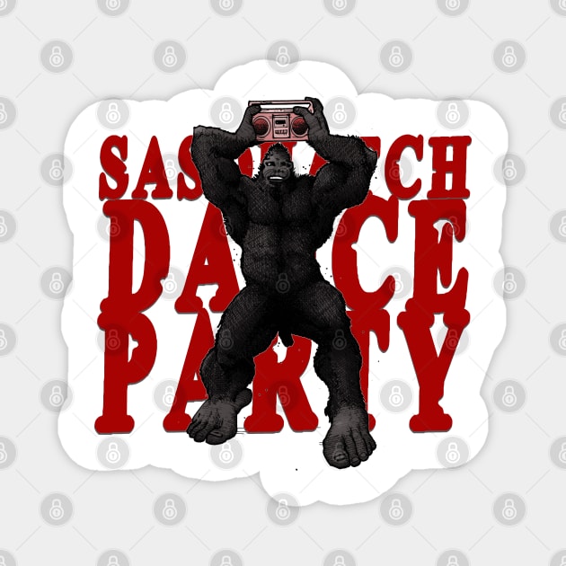 Sasquatch Dance Party Magnet by Froobius