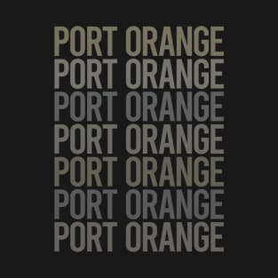 Gray Text Art Port Orange T-Shirt