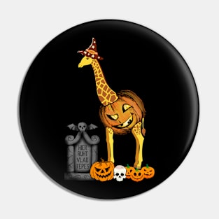 Funny Halloween Giraffe Costume Pumpkin Pin