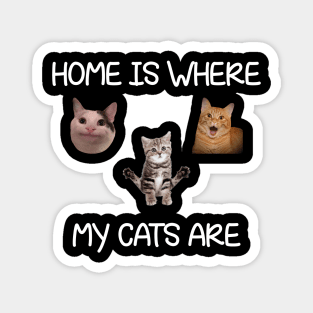 Home Is Where My Cats Are Cat Meme Magnet