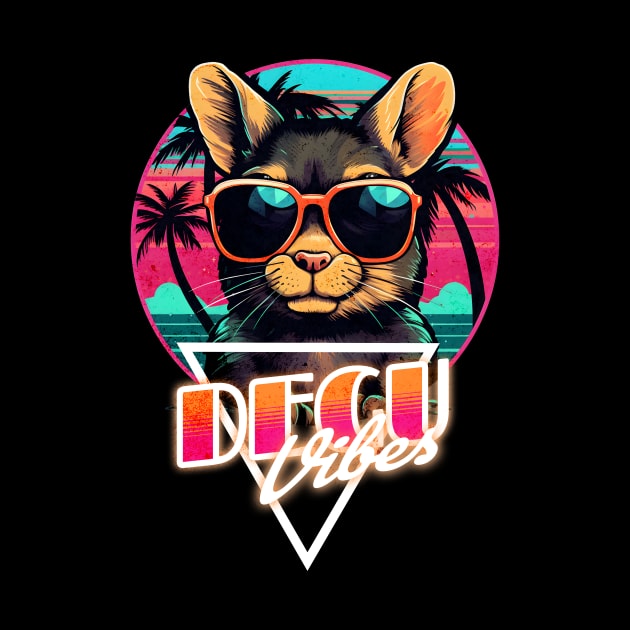 Retro Wave Degu Vibes by Miami Neon Designs